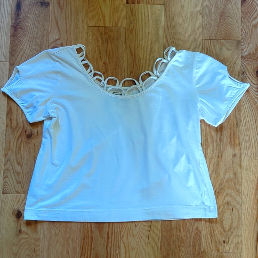 Effie's Heart. Women's Palermo Blouse TShirt. Scooped Key-Hole Detailed.Size XL.